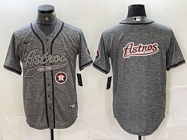 Men Houston Astros Blank Grey 2024 Nike Co Branding Game MLB Jersey style 7->houston astros->MLB Jersey